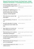 Maxwell Driving School Practice Test Study Guide - Verified Questions and Answers - A&plus; Guaranteed Success Exam Prep