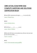 CBRS ACTUAL EXAM PAPER 2026&NewLine;COMPLETE QUESTIONS AND SOLUTIONS&NewLine;CERTIFICATION READY