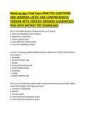 MedSurg Iggy Final Exam&comma; Medical-Surgical Nursing by Ignatavicius&comma;  Comprehensive Practice Questions and Verified Answers