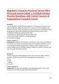 Regulatory Exam for Practical Nurses &lpar;REx-PN&rpar; 2026 Latest Update &vert;&vert; Verified Nursing Practice Questions with Correct Answers & Detailed Explanations &vert; Complete Exam &vert; Graded A&plus;