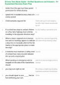 Drivers Test Study Guide - Verified Questions and Answers - A&plus; Guaranteed Success Exam Prep
