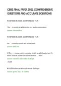 CBRS FINAL PAPER 2026 COMPREHENSIVE&NewLine;QUESTIONS AND ACCURATE SOLUTIONS