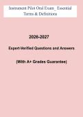 Instrument Pilot Oral Exam PDF &vert; Essential Terms & Definitions Study Guide for IFR Checkride Prep &lpar;2026&ndash;2027&rpar;