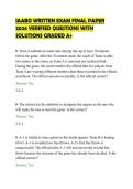 IAABO WRITTEN EXAM FINAL PAPER&NewLine;2026 VERIFIED QUESTIONS WITH&NewLine;SOLUTIONS GRADED A&plus;