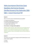 Idaho Journeyman Electrician Exam &NewLine;Questions And Correct Answers &NewLine;&lpar;Verified Answers&rpar; Plus Rationales 2026 &NewLine;Q&A &vert; Instant Download Pdf 
