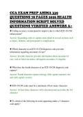 CCA EXAM PREP AHIMA 339&NewLine;QUESTIONS 78 PAGES 2026 HEALTH&NewLine;INFORMATION SCRIPT SOLVED&NewLine;QUESTIONS VERIFIED ANSWERS A&plus;
