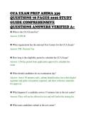CCA EXAM PREP AHIMA 339&NewLine;QUESTIONS 78 PAGES 2026 STUDY&NewLine;GUIDE COMPREHENSIVE&NewLine;QUESTIONS ANSWERS VERIFIED A&plus;