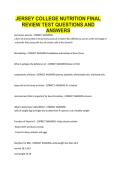 JERSEY COLLEGE NUTRITION FINAL REVIEW TEST QUESTIONS AND ANSWERS