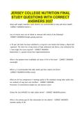 JERSEY COLLEGE NUTRITION FINAL STUDY QUESTIONS WITH CORRECT ANSWERS 2027