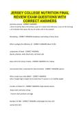 JERSEY COLLEGE NUTRITION FINAL REVIEW EXAM QUESTIONS WITH CORRECT ANSWERS&period;