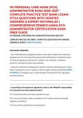 PA PERSONAL CARE HOME &lpar;PCH&rpar; ADMINISTRATOR EXAM 2026&ndash;2027 &ndash; COMPLETE PRACTICE TEST BANK &vert; EXAM-STYLE QUESTIONS WITH VERIFIED ANSWERS & EXPERT RATIONALES &vert; COMPREHENSIVE PENNSYLVANIA PCH ADMINISTRATOR CERTIFICATION EXAM PREP GUIDE