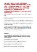 FDNY S-11 RESIDENTIAL SPRINKLER SYSTEMS CERTIFICATE OF FITNESS EXAM 2026 &ndash; COMPLETE PRACTICE QUESTIONS WITH VERIFIED ANSWERS & DETAILED RATIONALES &vert; SUPERVISION OF RESIDENTIAL SPRINKLER SYSTEMS EXAM PREP GUIDE