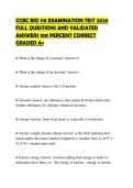 CCBC BIO 110 EXAMINATION TEST 2026&NewLine;FULL QUESTIONS AND VALIDATED&NewLine;ANSWERS 100 PERCENT CORRECT&NewLine;GRADED A&plus;