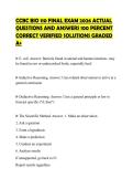 CCBC BIO 110 FINAL EXAM 2026 ACTUAL&NewLine;QUESTIONS AND ANSWERS 100 PERCENT&NewLine;CORRECT VERIFIED SOLUTIONS GRADED&NewLine;A&plus;