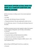 IAHSS BASIC OFFICER ACTUAL EXAM TEST&NewLine;BANK 2026 COMPLETE QUESTIONS AND&NewLine;VERIFIED ANSWERS&NewLine;
