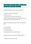IAHSS BASIC OFFICER FINAL PAPER 2026&NewLine;COMPLETE ANSWERS VERIFIED