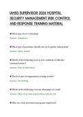 IAHSS SUPERVISOR 2026 HOSPITAL&NewLine;SECURITY MANAGEMENT RISK CONTROL&NewLine;AND RESPONSE TRAINING MATERIAL&NewLine;