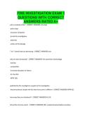 FIRE INVESTIGATION EXAM 1 QUESTIONS WITH CORRECT ANSWERS RATED A&plus;
