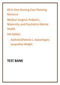 All-in-One Nursing Care Planning Resource 5th Edition Test Bank Exam Prep&NewLine;
