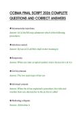 CCBMA FINAL SCRIPT 2026 COMPLETE&NewLine;QUESTIONS AND CORRECT ANSWERS