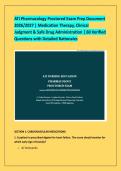 ATI Pharmacology Proctored Exam Prep Document &NewLine;2026&sol;2027 &vert; Medication Therapy&comma; Clinical &NewLine;Judgment & Safe Drug Administration &vert; 60 Verified &NewLine;Questions with Detailed Rationales