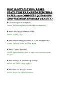 IBEC ELECTROLYSIS & LASER&NewLine;STATE TEST EXAM UPDATED FINAL&NewLine;PAPER 2026 COMPLETE QUESTIONS&NewLine;AND VERIFIED ANSWERS GRADE A&plus;