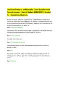 Louisiana Property and Casualty Exam Questions and&NewLine;Correct Answers &vert; Latest Update 2026&sol;2027 &vert; Graded&NewLine;A&plus; &vert; Guaranteed Success&period;&NewLine;