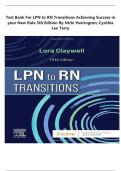 LPN to RN Transitions&colon; Achieving Success in Your New Role 5th Edition Test Bank &vert; Complete Chapters 1&ndash;25 &vert; Verified Questions & Answers &vert; NCLEX & Nursing Exam Prep