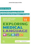 Exploring Medical Language 11th Edition Test Bank &vert; Myrna LaFleur Brooks &vert; Complete Chapters 1&ndash;16 &vert; Verified Questions & Answers &vert; Medical Terminology Exam Prep