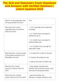 The ACA and Optometry Exam Questions&NewLine;and Answers with Verified Solutions &vert;&NewLine;Latest Updated 2026&NewLine;