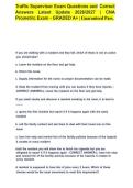 Traffic Supervisor Exam Questions and Correct&NewLine;Answers Latest Update 2026&sol;2027 &vert; CNA&NewLine;Prometric Exam - GRADED A&plus; &vert; Guaranteed Pass&period;