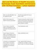 ACA and the Basics of Health Insurance&NewLine;Exchanges Exam Questions and Answers&NewLine;with Verified Solutions &vert; Latest Updated&NewLine;2026