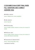 CCDS IBHRE EXAM SCRIPT FINAL PAPER&NewLine;FULL QUESTIONS AND CORRECT&NewLine;ANSWERS 2026