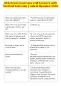 ACA Exam Questions and Answers with&NewLine;Verified Solutions &vert; Latest Updated 2026