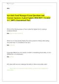 ServSafe Food Manager Exam Questions and&NewLine;Correct Answers &vert; Latest Update 2026&sol;2027 &vert; Graded&NewLine;A&plus; &vert; 100&percnt; Guaranteed Pass&period; 