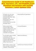 Comprehensive Guide to US Healthcare&colon;&NewLine;ACA&comma; Insurance&comma; LTC&comma; and Disability Exam&NewLine;Questions and Answers with Verified&NewLine;Solutions &vert; Latest Updated 2026