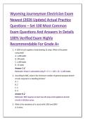 Wyoming Journeyman Electrician Exam &NewLine;Newest &lpar;2026 Update&rpar; Actual Practice &NewLine;Questions &ndash; Set 100 Most Common &NewLine;Exam Questions And Answers In Details &NewLine;100&percnt; Verified Exam Highly &NewLine;Recommendable For Grade A&plus;