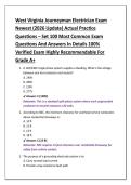 West Virginia Journeyman Electrician Exam &NewLine;Newest &lpar;2026 Update&rpar; Actual Practice &NewLine;Questions &ndash; Set 100 Most Common Exam &NewLine;Questions And Answers In Details 100&percnt; &NewLine;Verified Exam Highly Recommendable For &NewLine;Grade A&plus; 