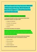 HESI Adult Health Exam Prep Document 2026&sol;2027 &NewLine;&vert; Medical-Surgical Nursing&comma; NCLEX Readiness & &NewLine;NGN Clinical Judgment &vert; 150 Verified Questions &NewLine;with Detailed Rationales 