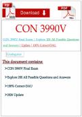 CON 3990V Final Exam &vert; Explore 200 All Possible Questions and Answers &vert; Update &vert; 100&percnt; Correct-DAU&period;&NewLine;