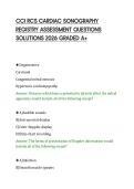 CCI RCS CARDIAC SONOGRAPHY&NewLine;REGISTRY ASSESSMENT QUESTIONS&NewLine;SOLUTIONS 2026 GRADED A&plus;