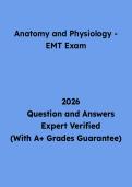 Anatomy and Physiology &lpar;EMT Exam&rpar; Questions and Answers &vert; Study Guide & Practice Test PDF 2026