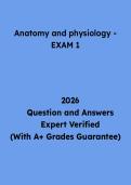 Anatomy and Physiology Exam 1 Questions and Answers &vert; Study Guide & Practice Test PDF 2026