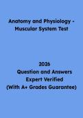 Anatomy and Physiology Muscular System Test Questions and Answers &vert; Study Guide & Practice Test PDF 2026
