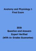Anatomy and Physiology 1 Final Exam Questions and Answers &vert; Study Guide & Practice Test PDF 2026