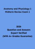 Anatomy and Physiology 1 Midterm Review Exam Questions and Answers &vert; Study Guide & Practice Test PDF 2026