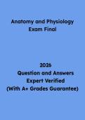 Anatomy and Physiology Final Exam Questions and Answers &vert; Study Guide & Practice Test PDF 2026