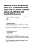 Texas Master Electrician Exam Newest &lpar;2026 &NewLine;Update&rpar; Actual Practice Questions &ndash; Set 100 &NewLine;Most Common Exam Questions And Answers &NewLine;In Details 100&percnt; Verified Exam Highly &NewLine;Recommendable For Grade A&plus;