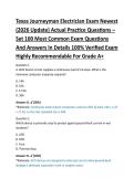 Texas Journeyman Electrician Exam Newest &NewLine;&lpar;2026 Update&rpar; Actual Practice Questions &ndash; &NewLine;Set 100 Most Common Exam Questions &NewLine;And Answers In Details 100&percnt; Verified Exam &NewLine;Highly Recommendable For Grade A&plus; 