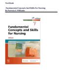Test Bank For Fundamental Concepts and Skills for Nursing 7th Edition by Patricia A&period; Williams Chapter 1- 41 Complete Guide&vert;&vert;LATEST